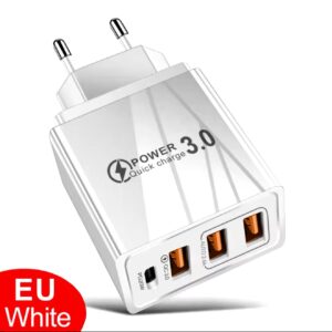 48W Dual-Port USB-C Fast Charger Adapter, 2-Pin Plug, Compatible with iPhone, Samsung, and More